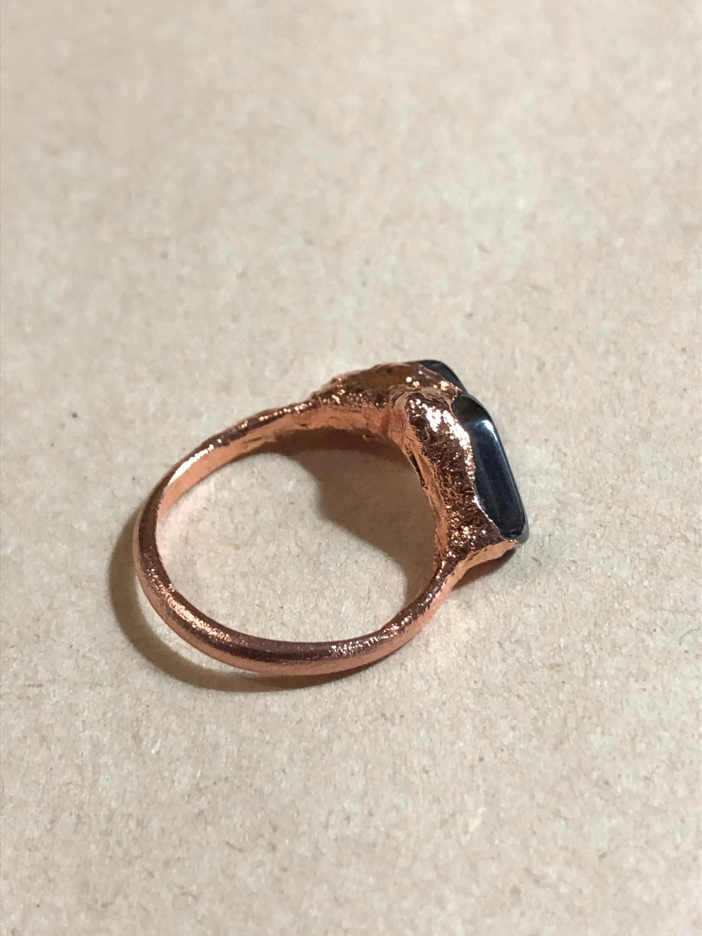 Hematite Copper Electroformed Ring - Made to order