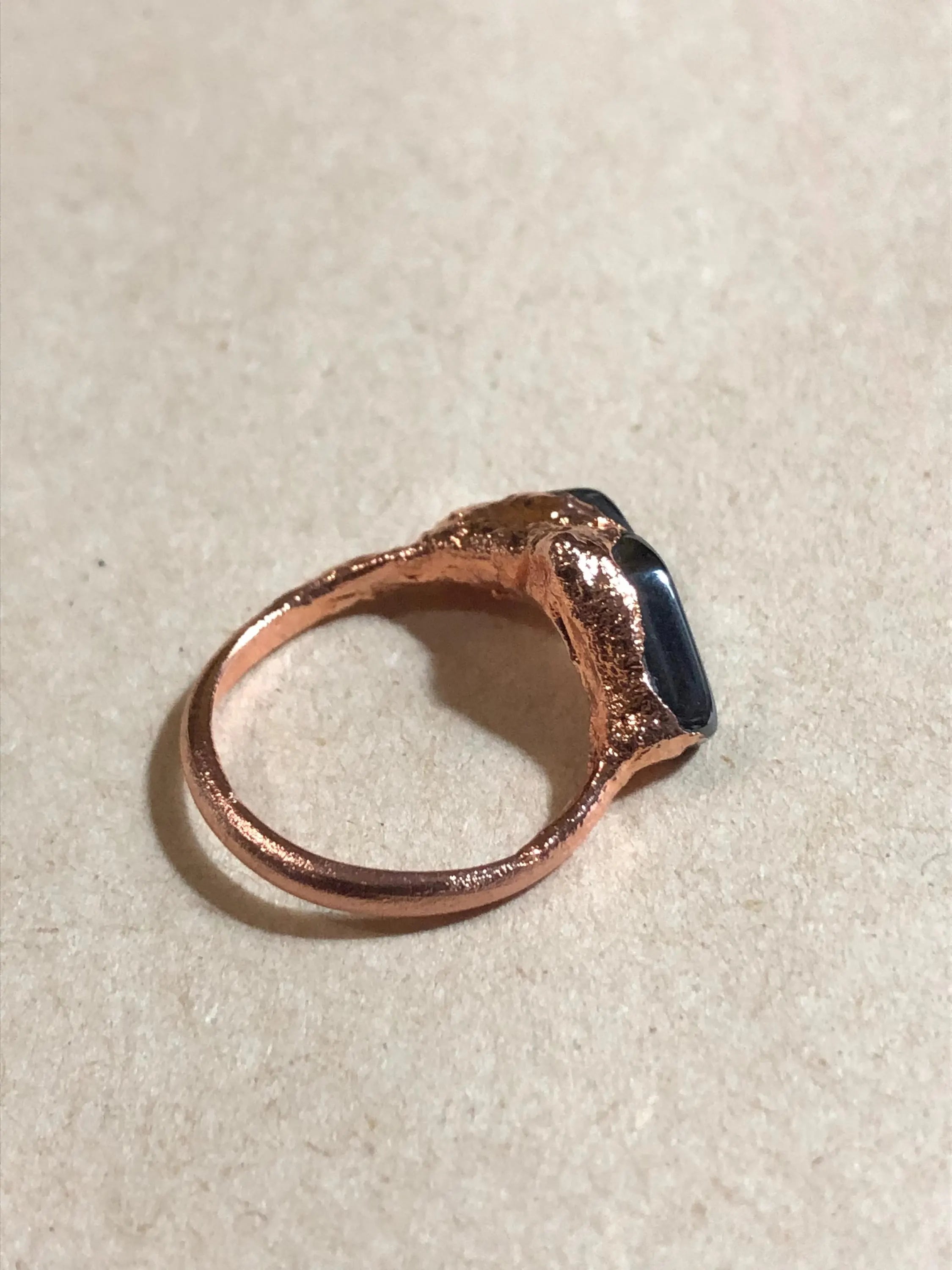 Hematite Copper Electroformed Ring - Made to order