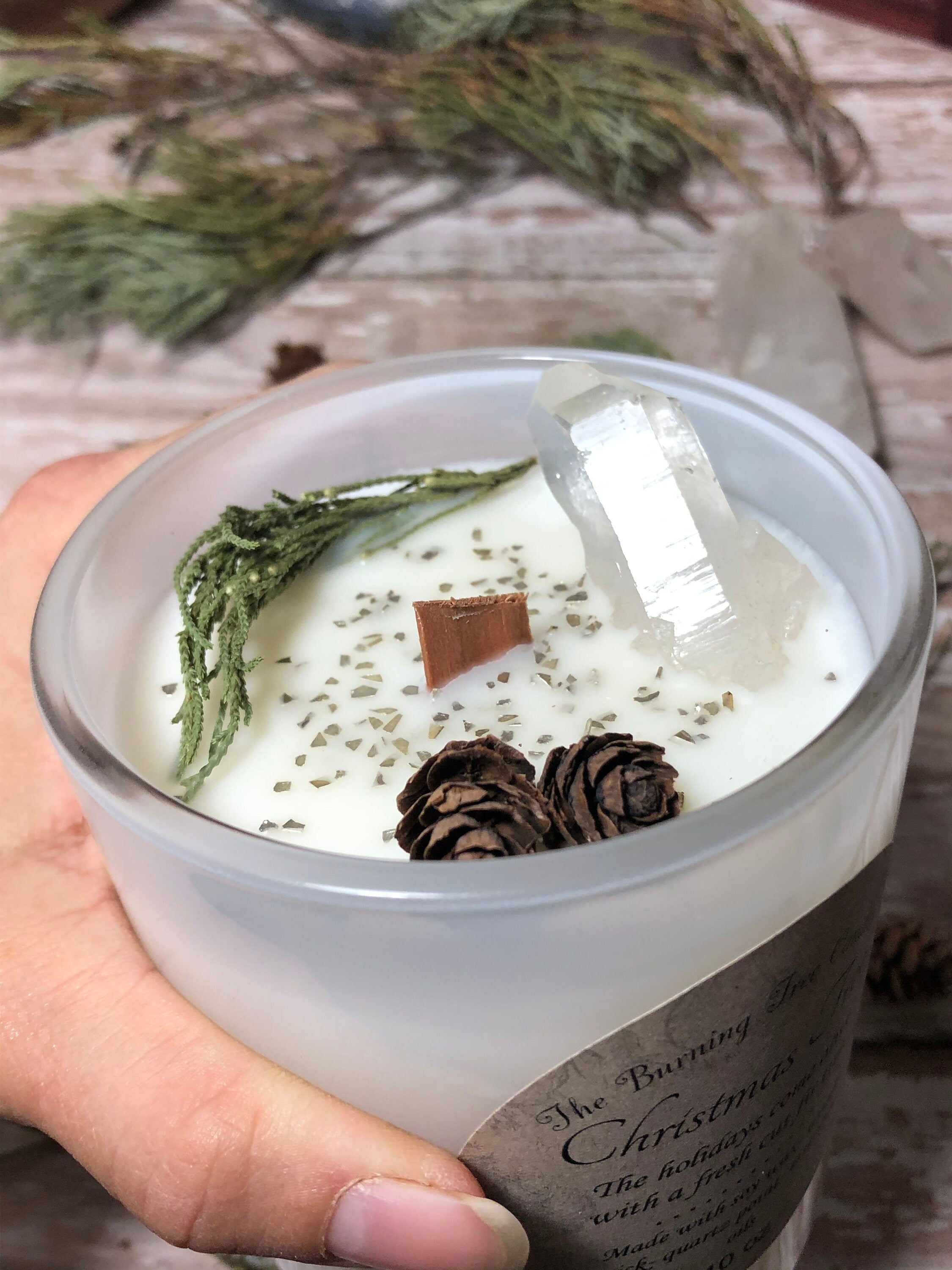 Fresh Cut Xmas Tree Crystal Candle 11 oz