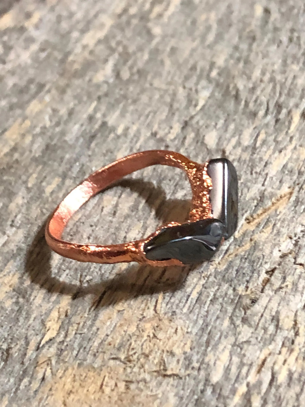 Hematite Copper Electroformed Ring - Made to order