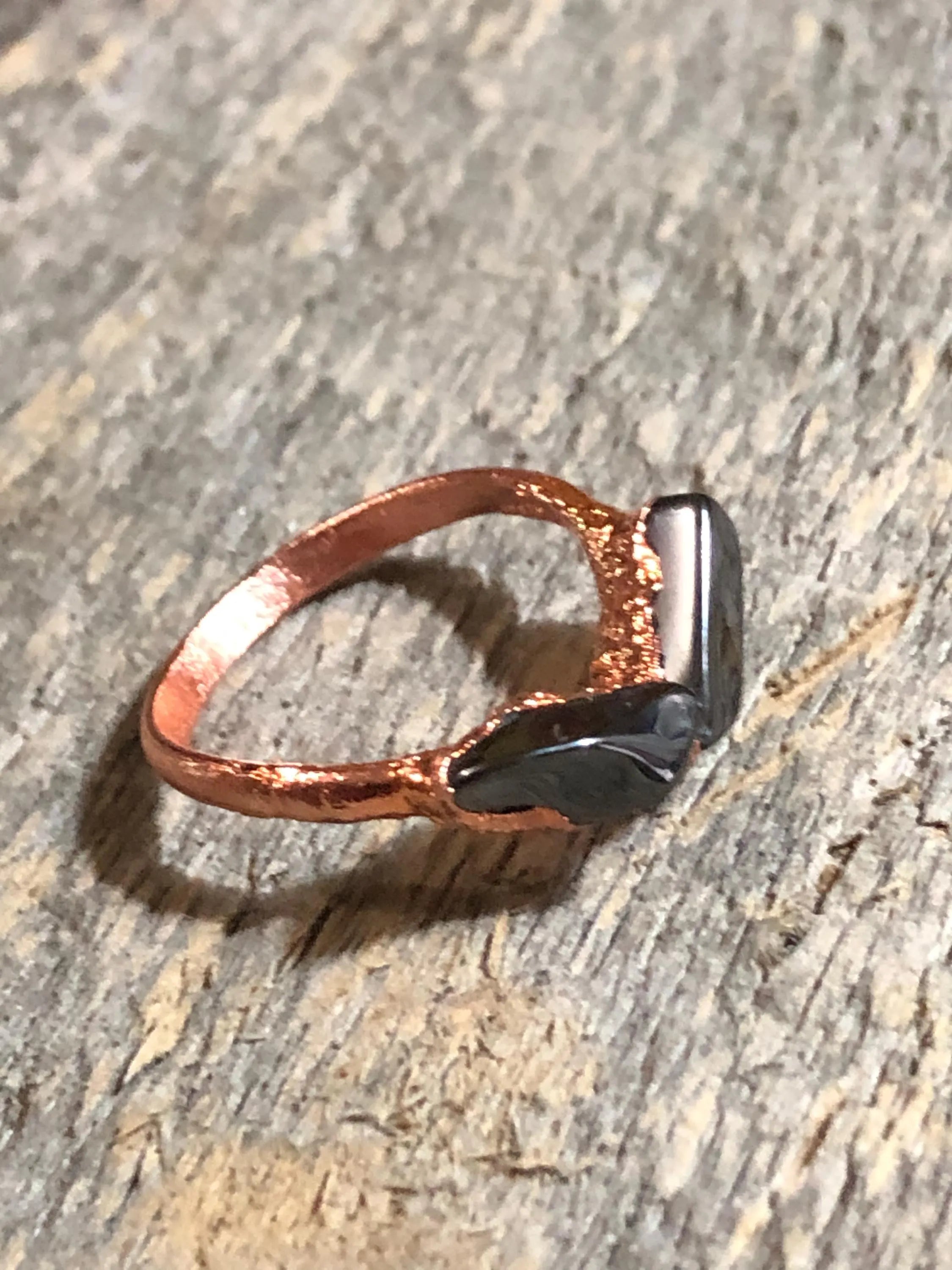 Hematite Copper Electroformed Ring - Made to order