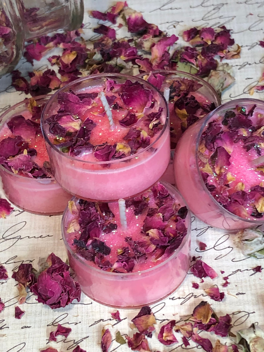 Red Rose Botanical Soy Tea Lights
