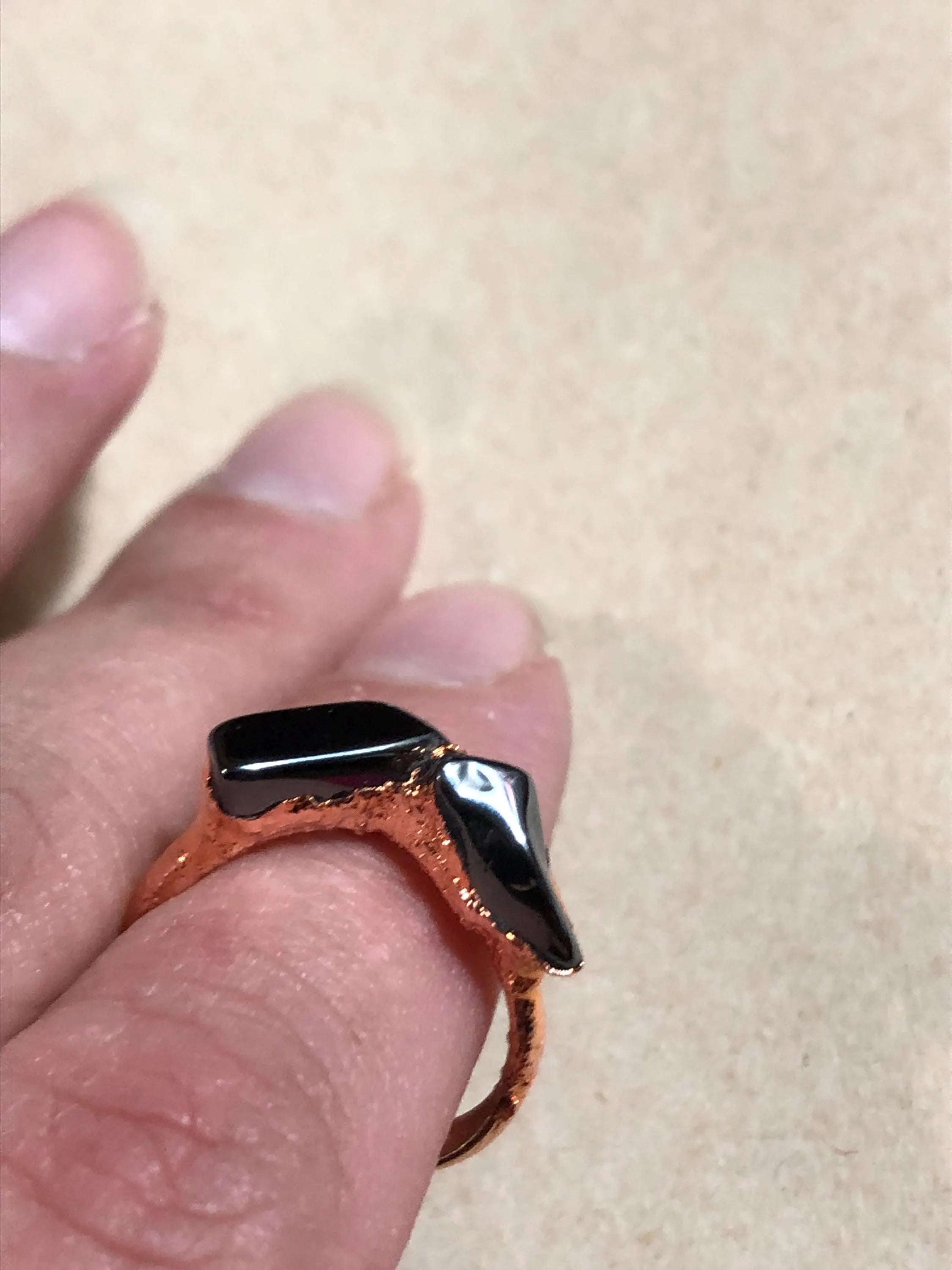 Hematite Copper Electroformed Ring - Made to order