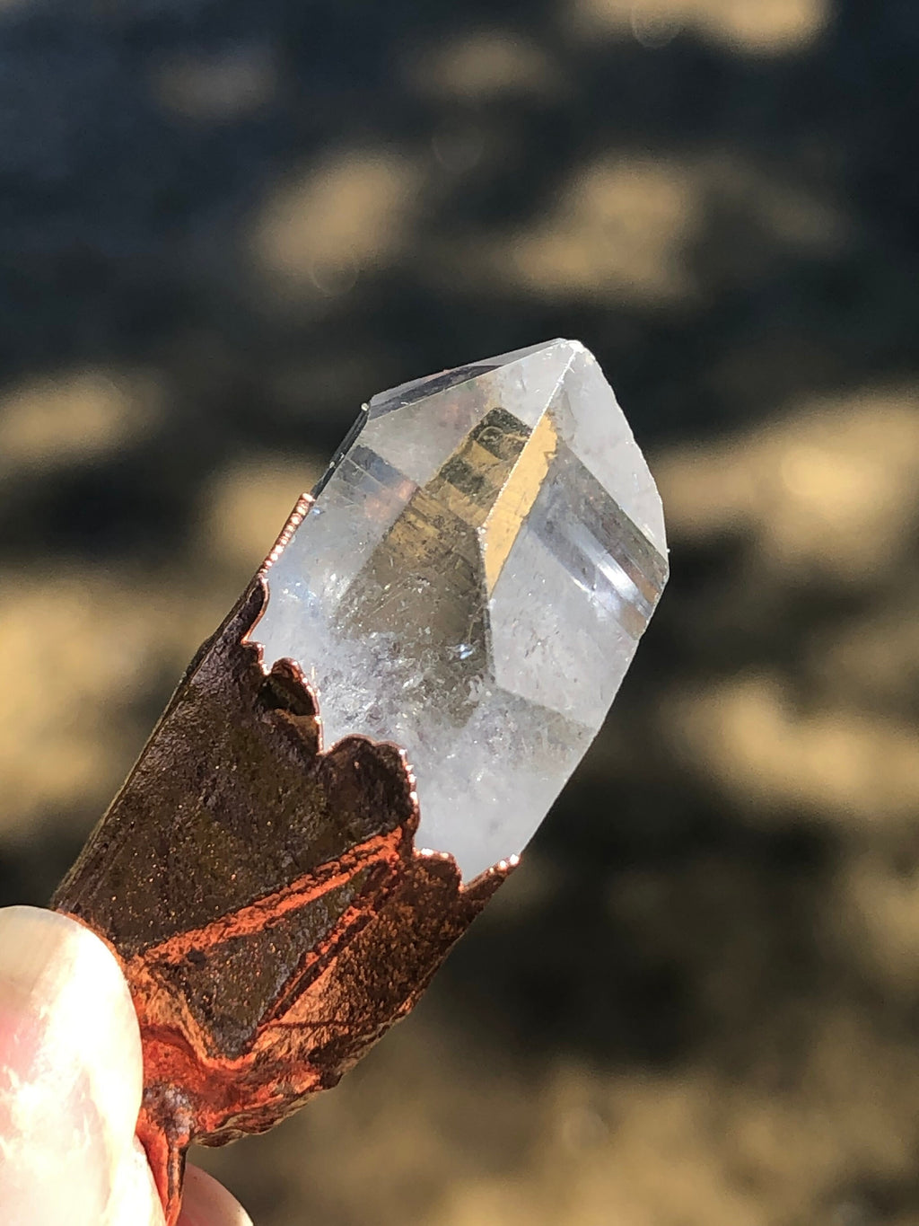 Quartz Point Copper Electroformed Pendant