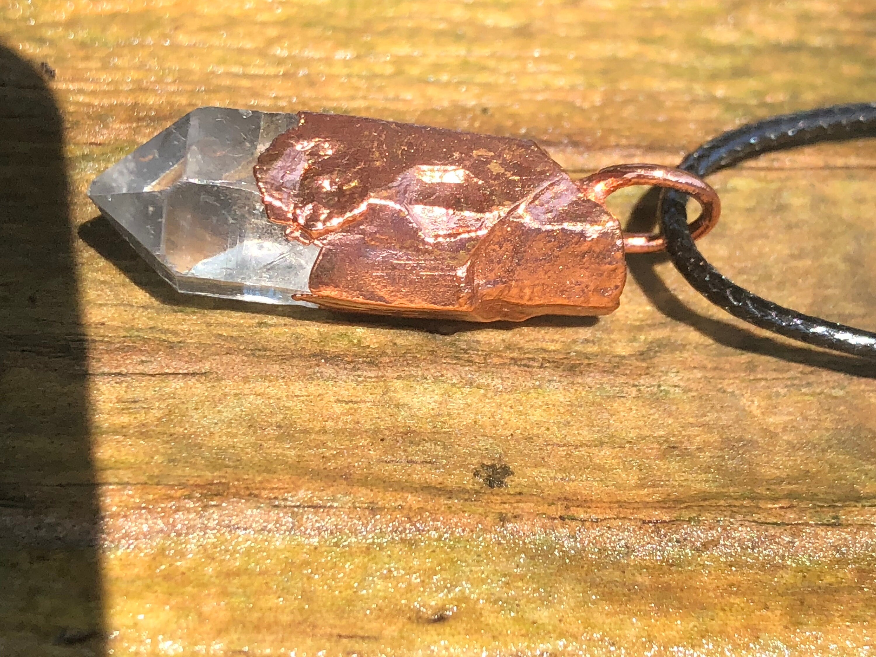 Quartz Point Copper Electroformed Pendant