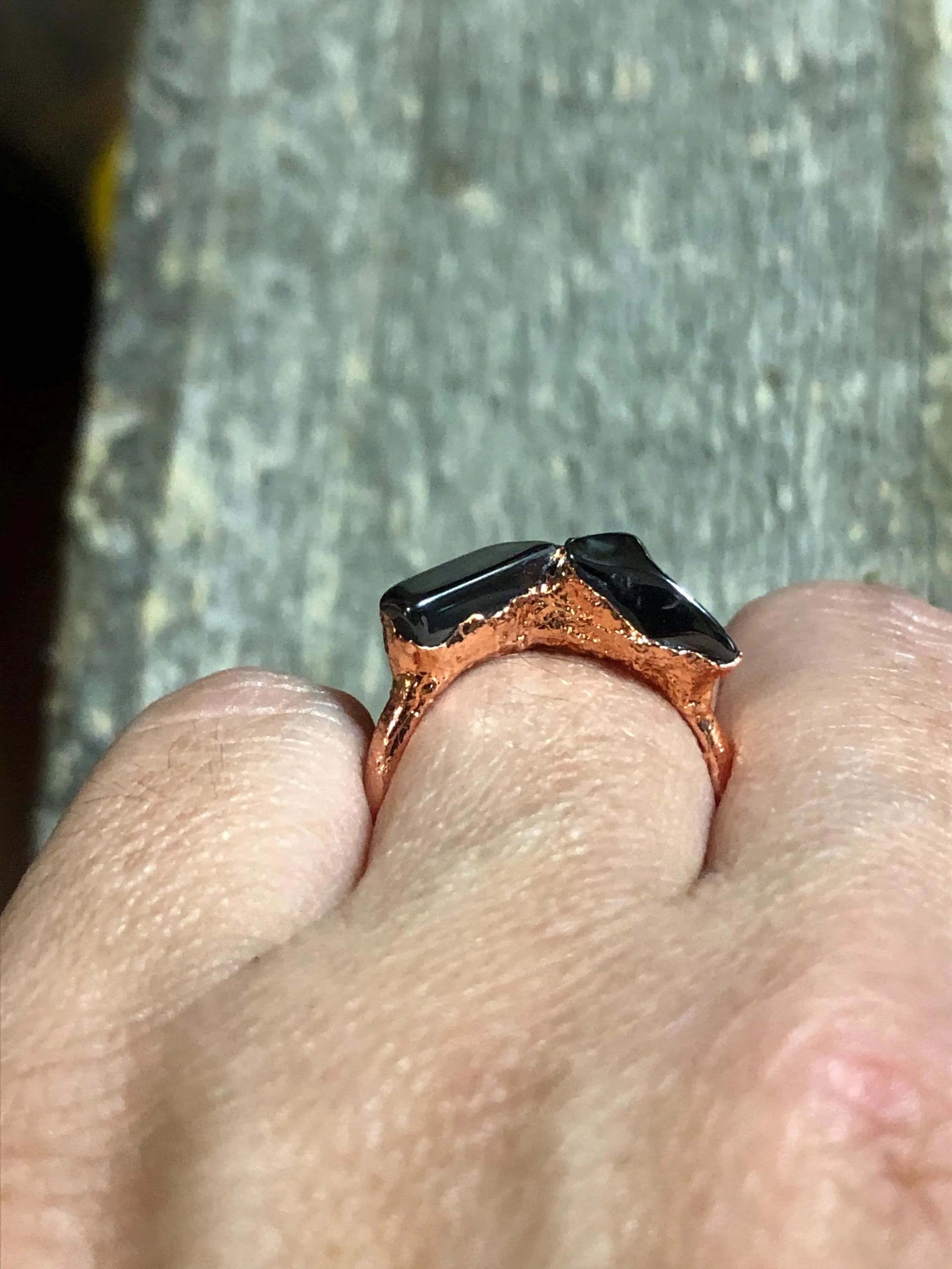 Hematite Copper Electroformed Ring - Made to order