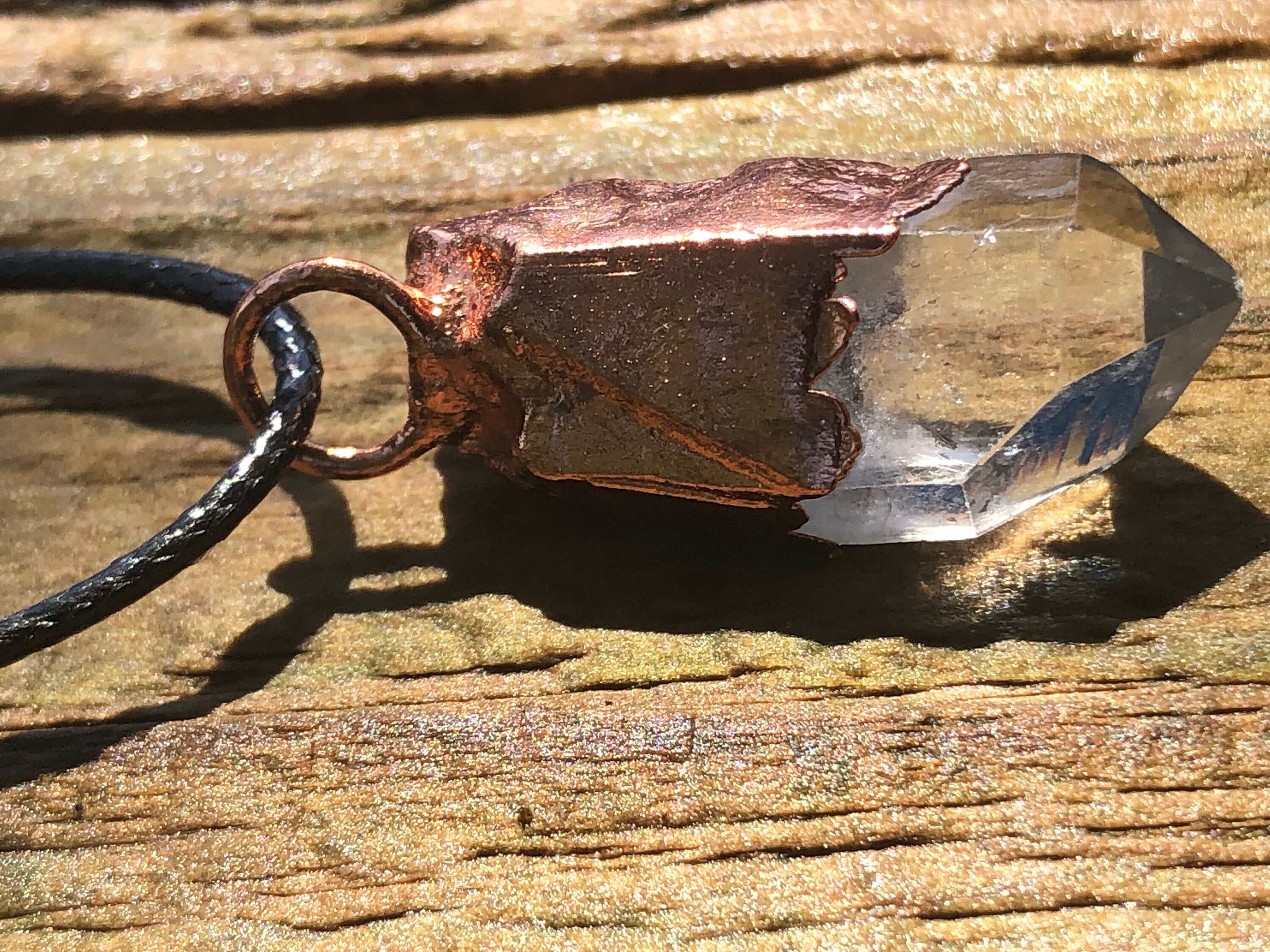 Quartz Point Copper Electroformed Pendant
