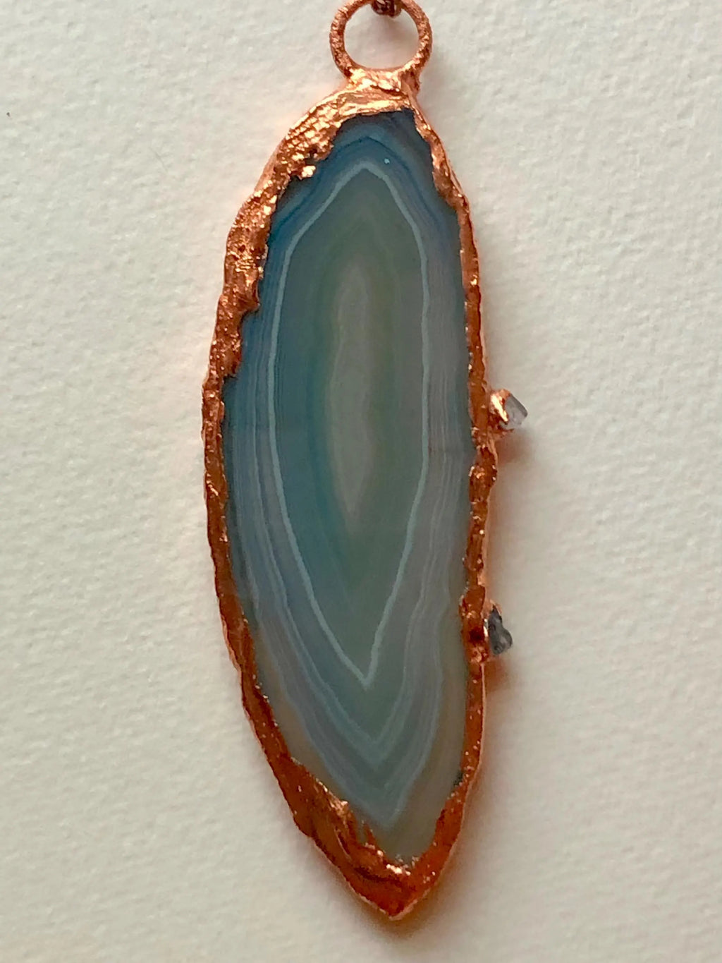 Copper Electroformed Agate Slice Necklace