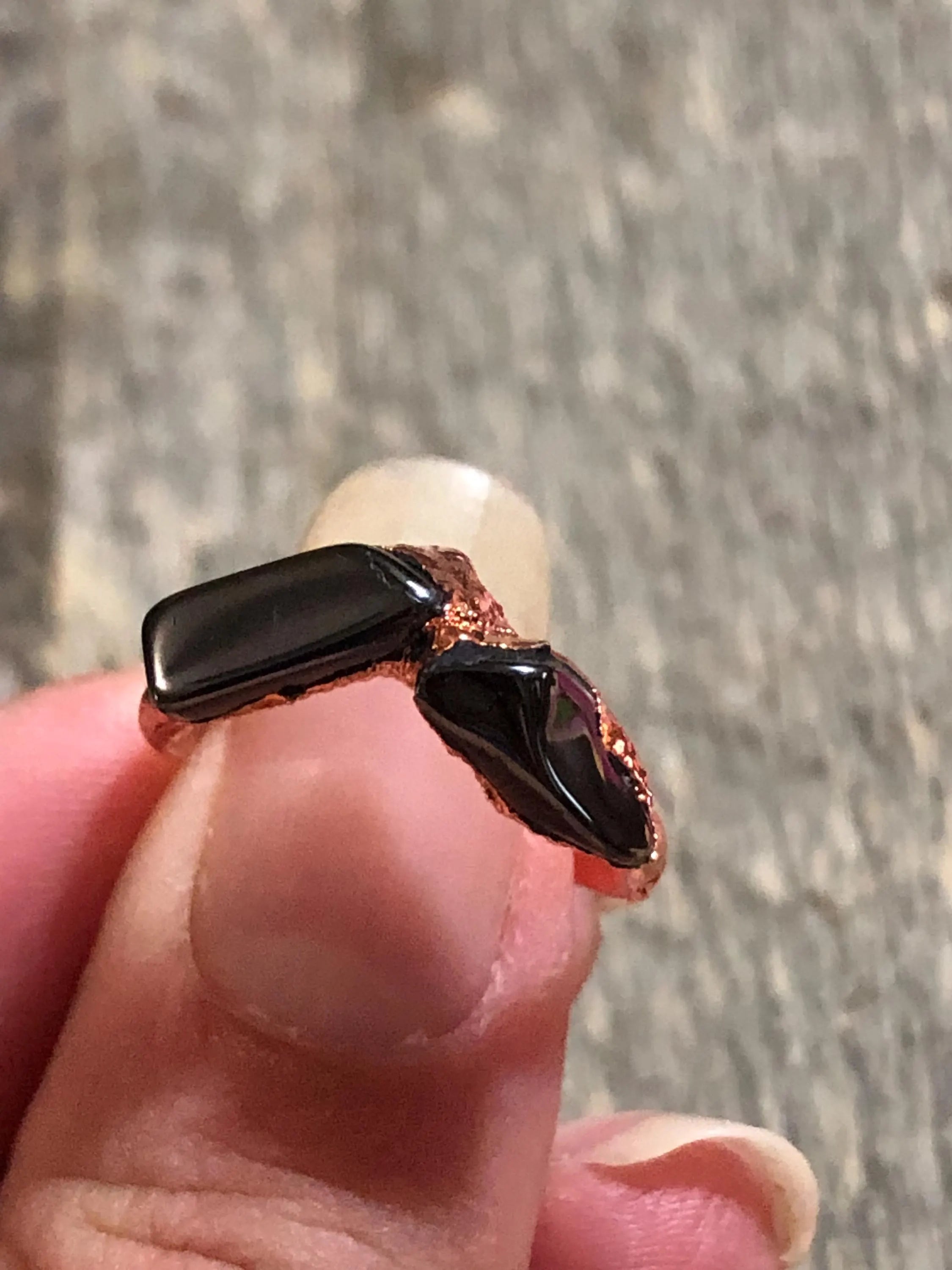 Hematite Copper Electroformed Ring - Made to order