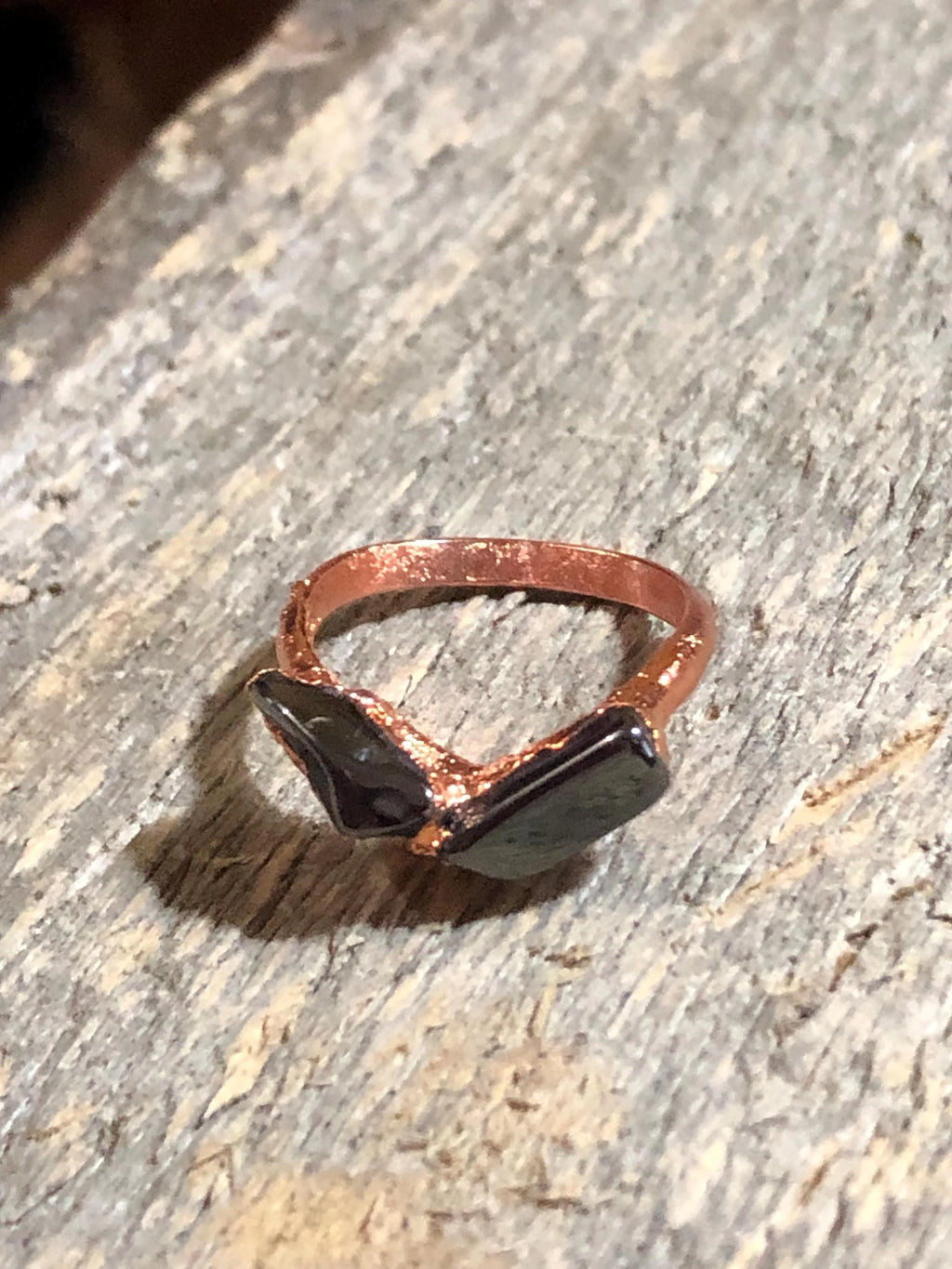 Hematite Copper Electroformed Ring - Made to order