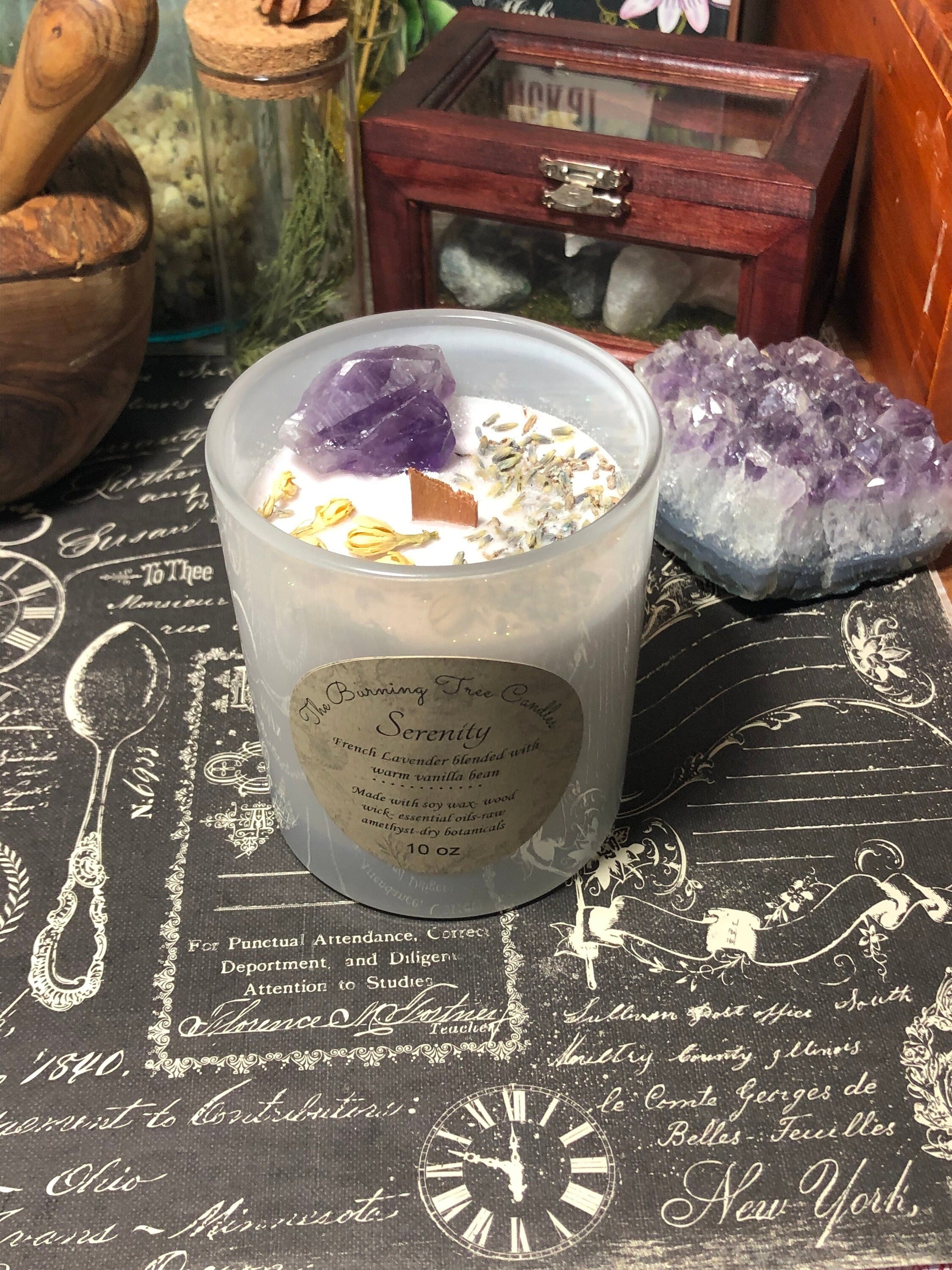Sugar and Lavender Amethyst candle- 11 oz