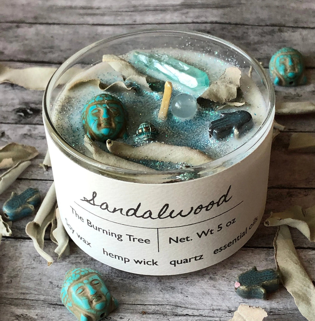Sandalwood Crystal Candle - 5 oz