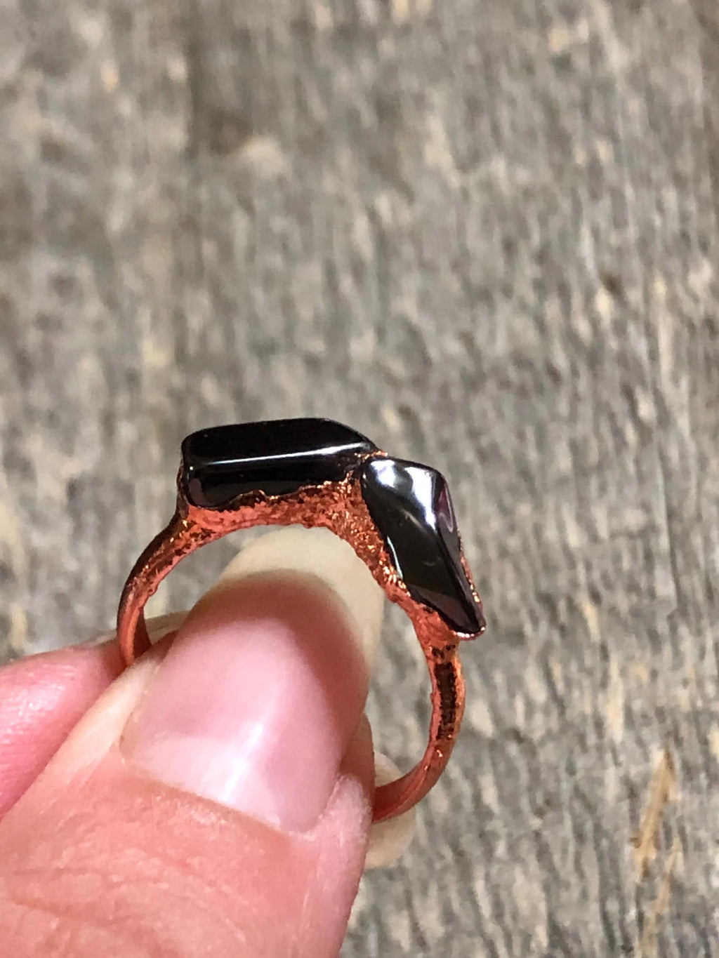 Hematite Copper Electroformed Ring - Made to order