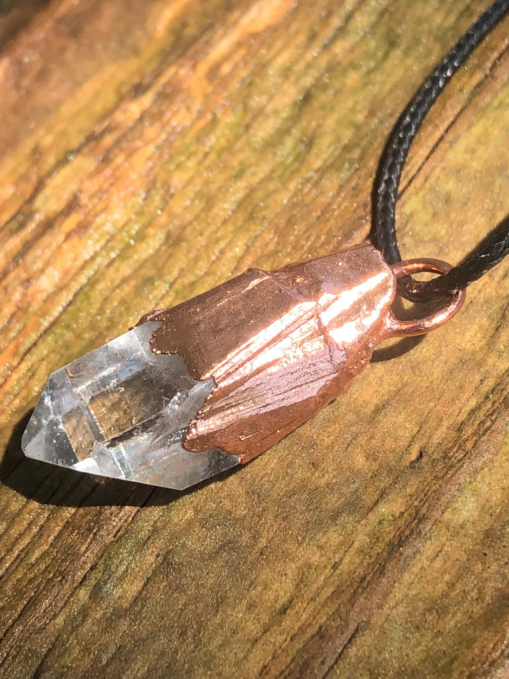 Quartz Point Copper Electroformed Pendant