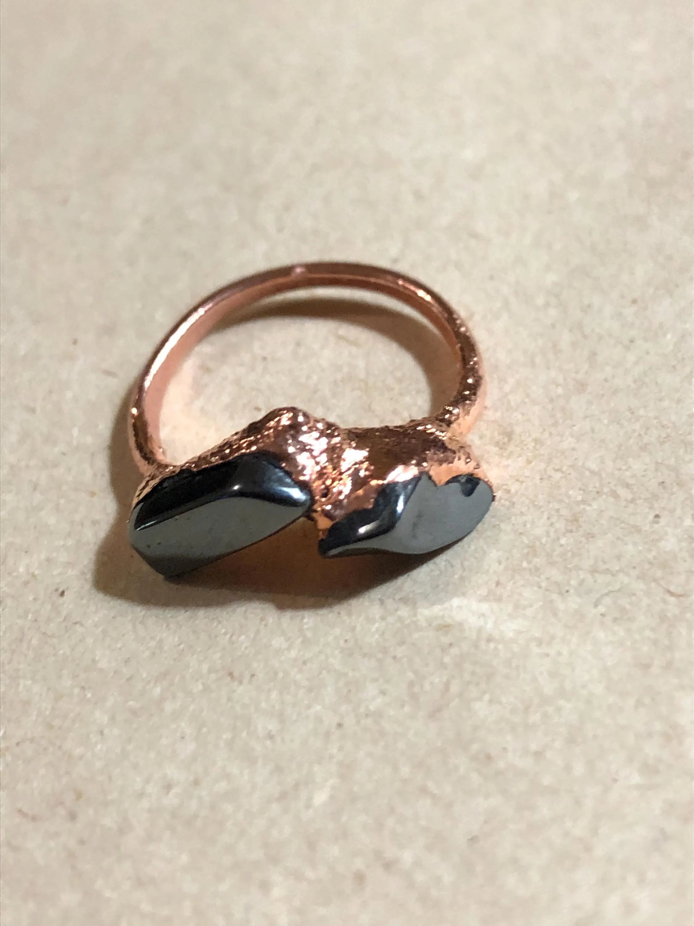 Hematite Copper Electroformed Ring - Made to order