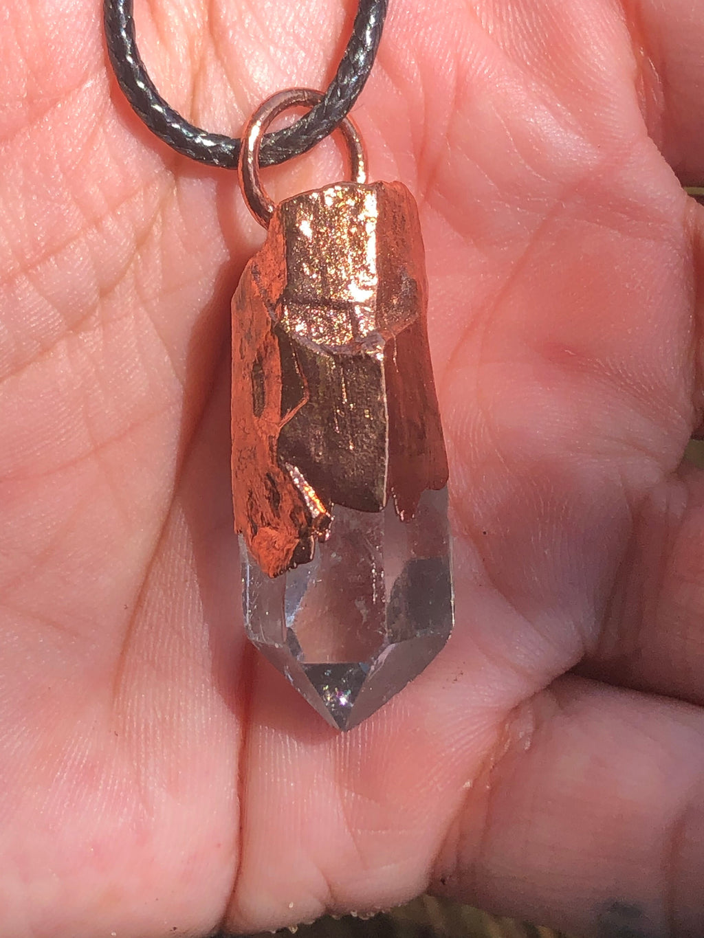 Quartz Point Copper Electroformed Pendant