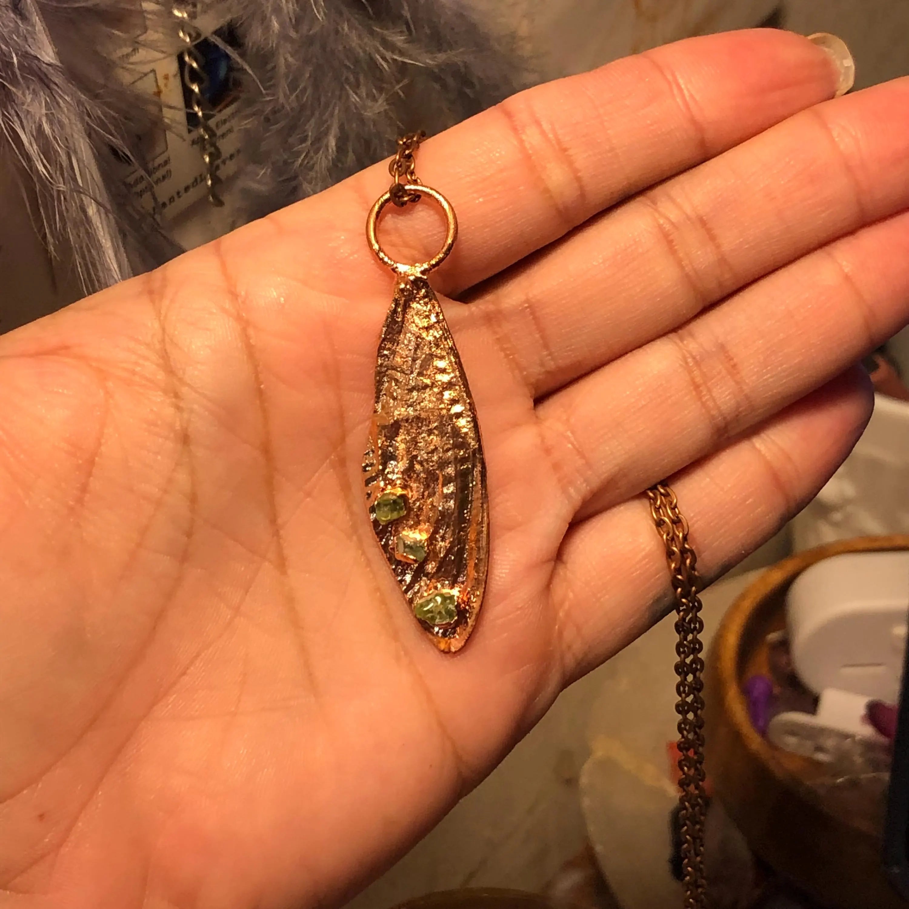 Real Dragonfly Wing, Copper Electroformed Necklace