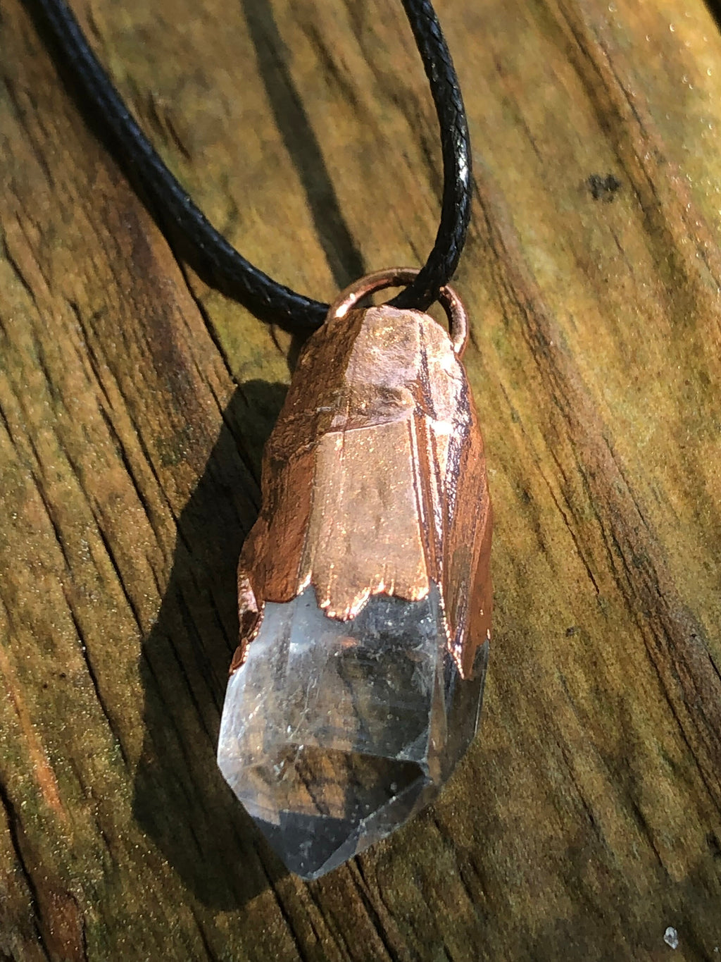 Quartz Point Copper Electroformed Pendant