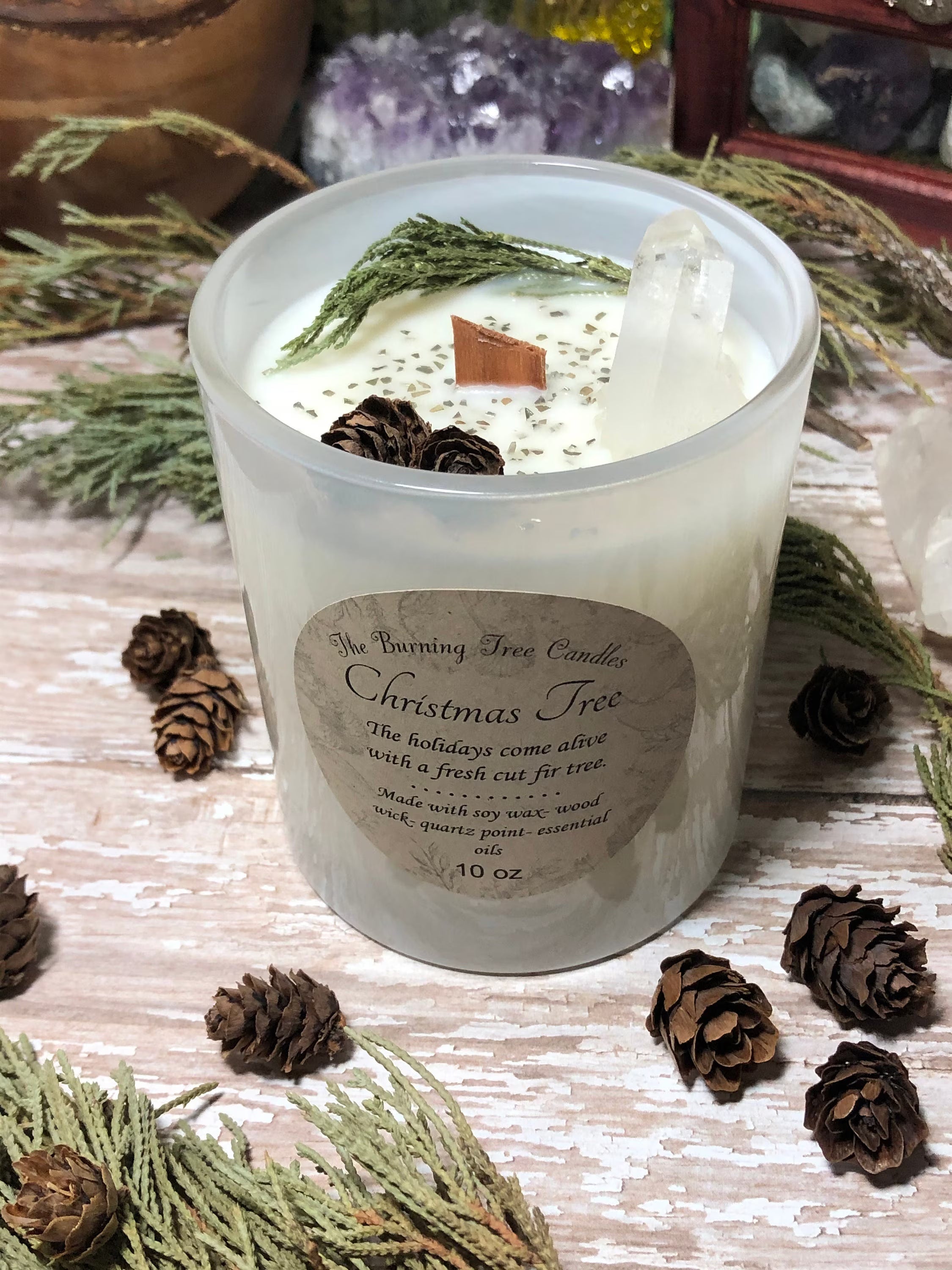 Fresh Cut Xmas Tree Crystal Candle 11 oz
