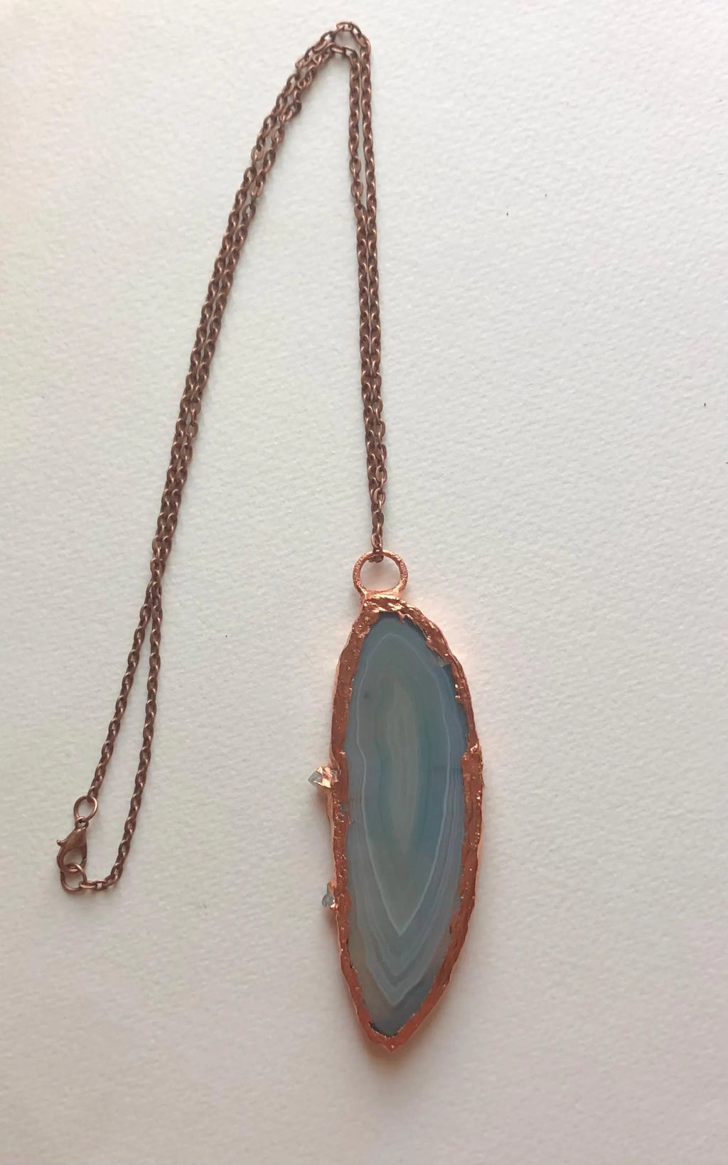 Copper Electroformed Agate Slice Necklace