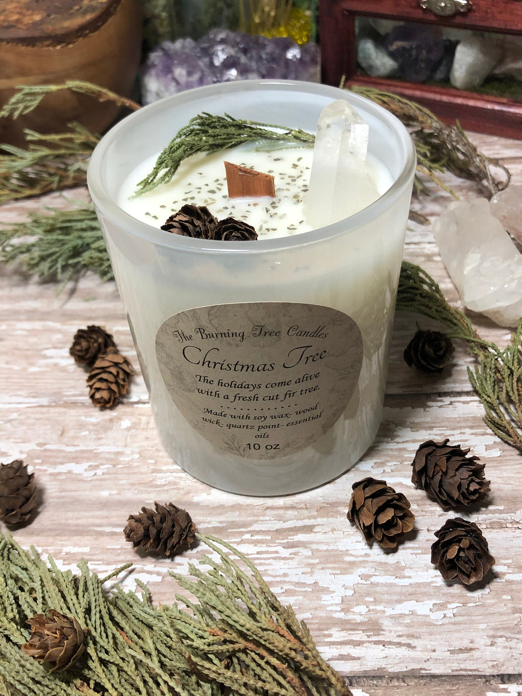 Fresh Cut Xmas Tree Crystal Candle 11 oz