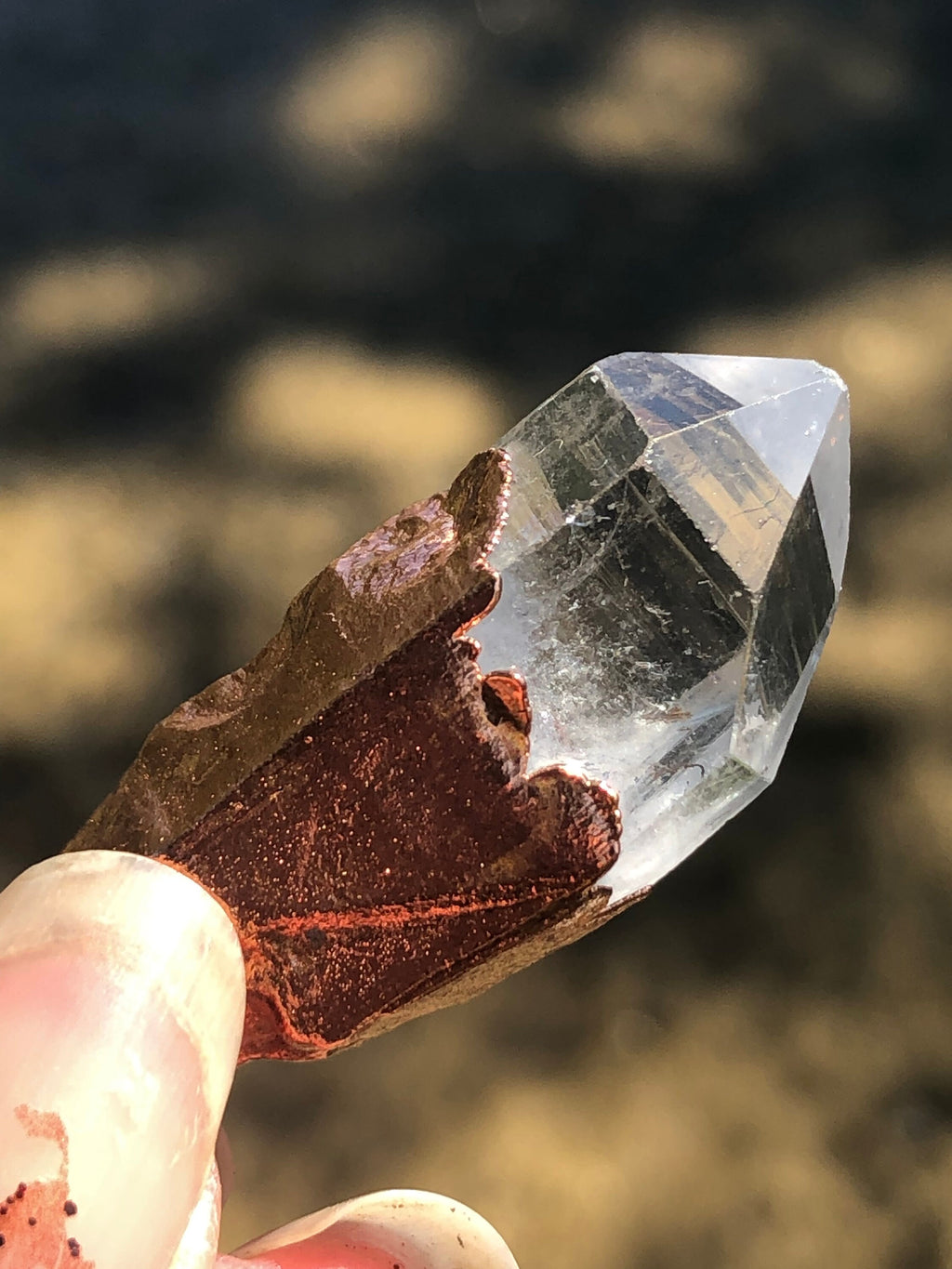 Quartz Point Copper Electroformed Pendant