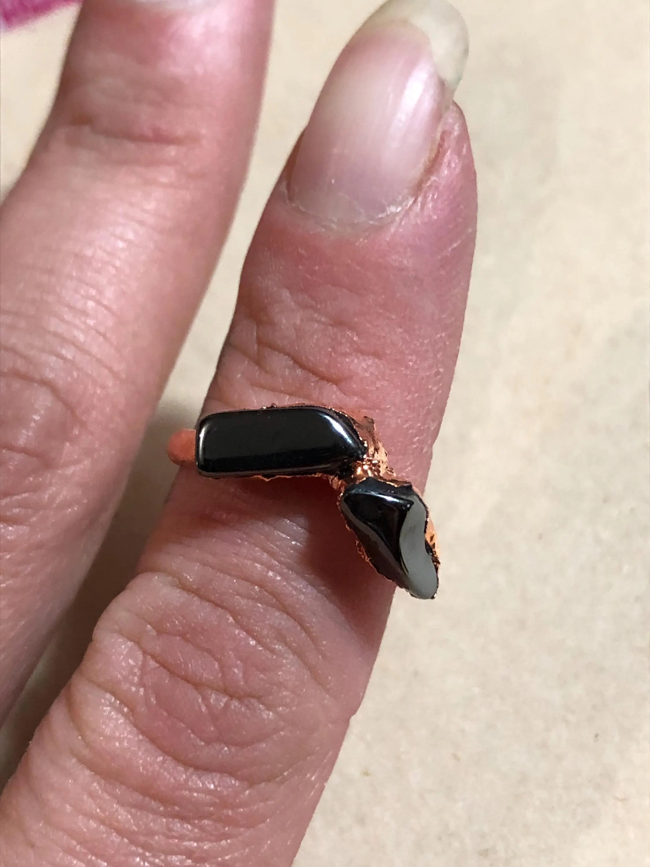 Hematite Copper Electroformed Ring - Made to order