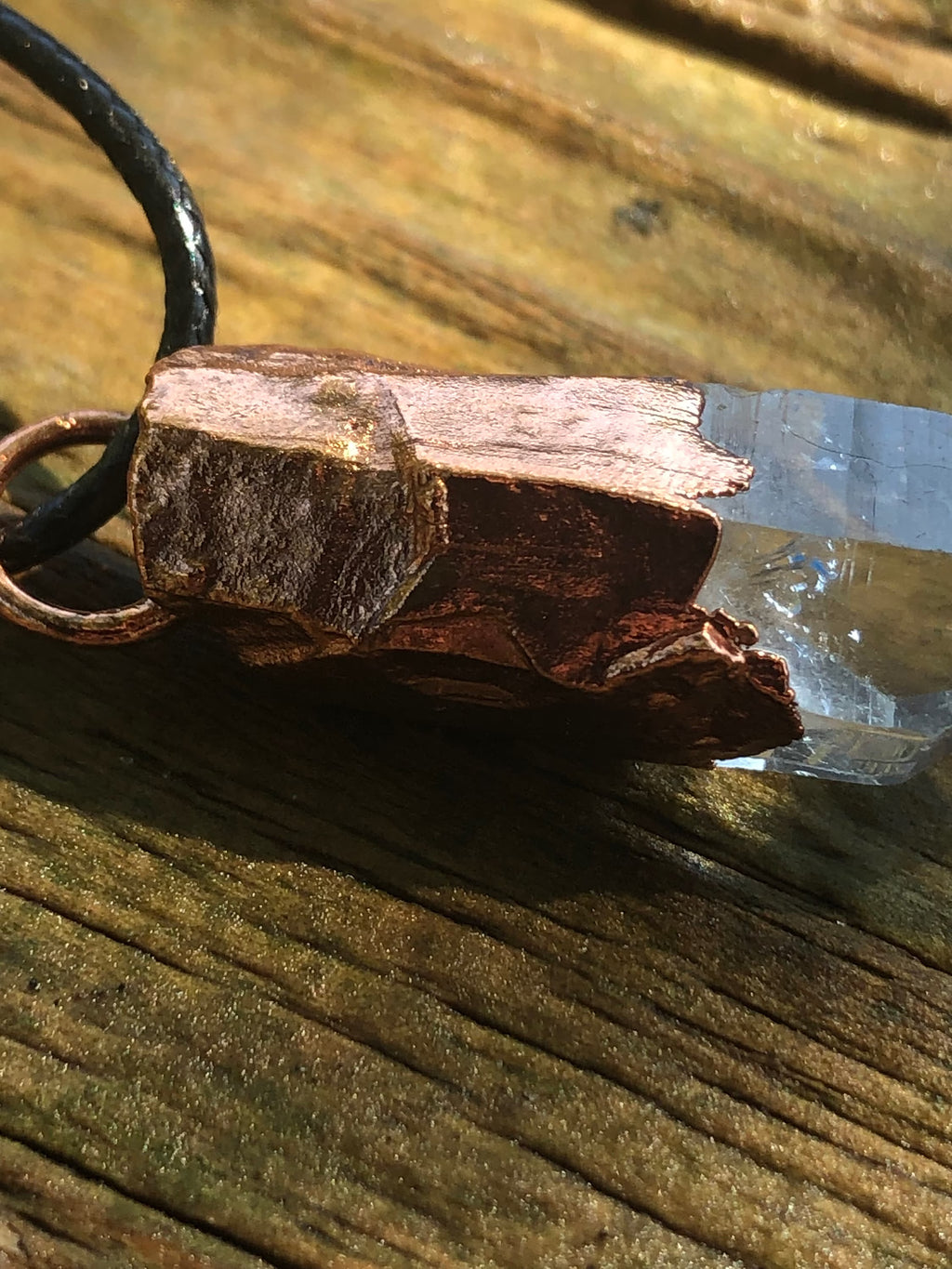 Quartz Point Copper Electroformed Pendant