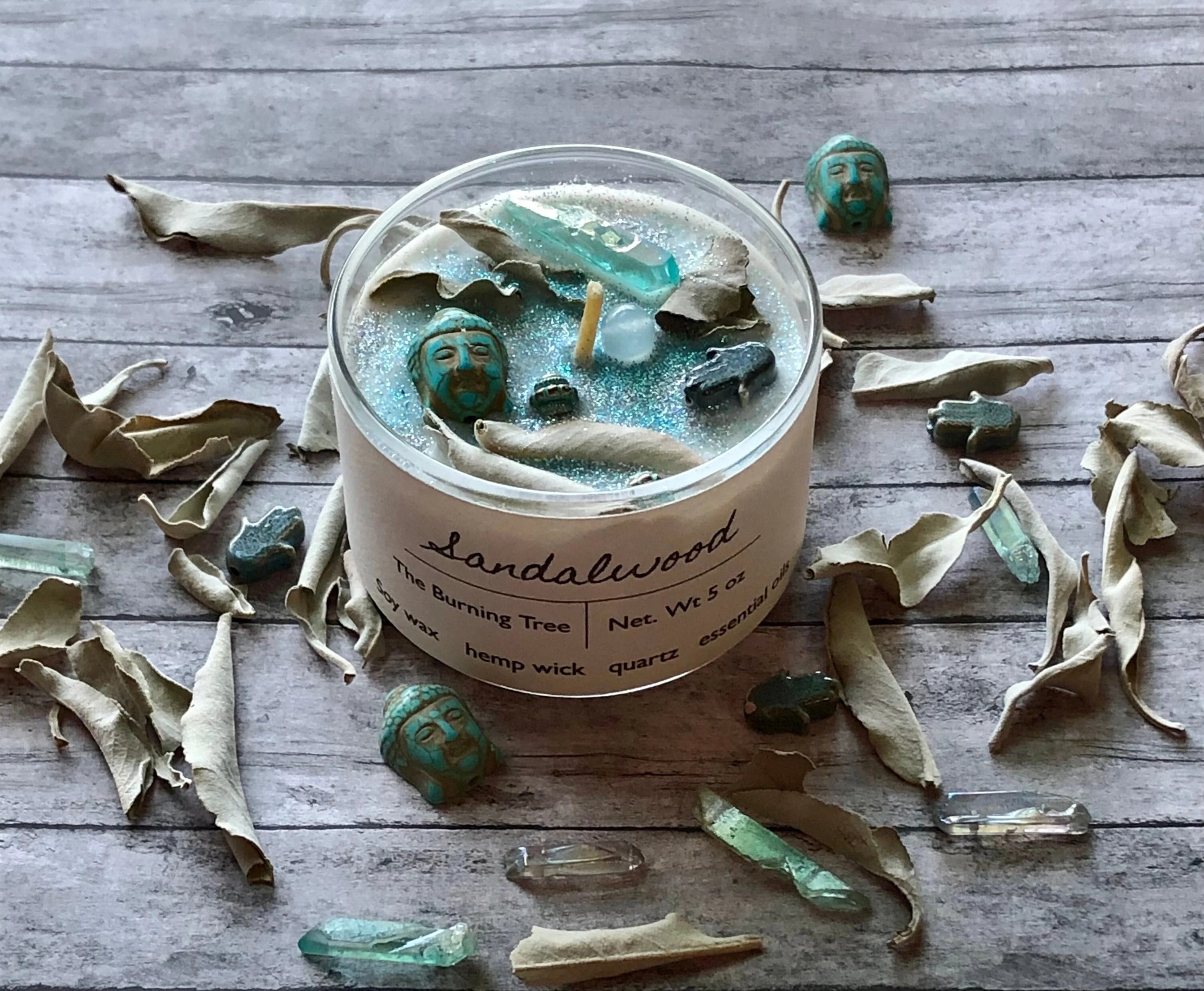 Sandalwood Crystal Candle - 5 oz